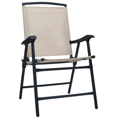  Texilene Cream Folding Garden Chairs 2 pcs