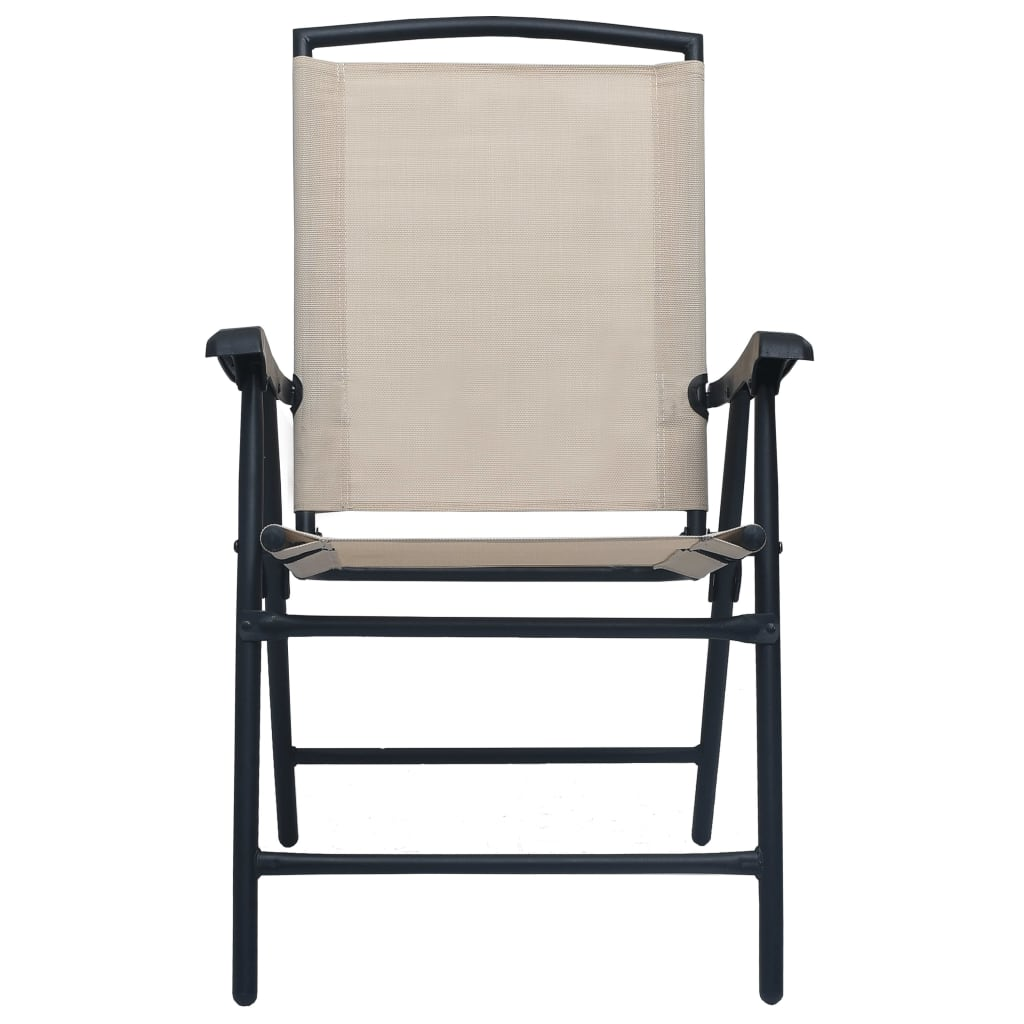  Texilene Cream Folding Garden Chairs 2 pcs