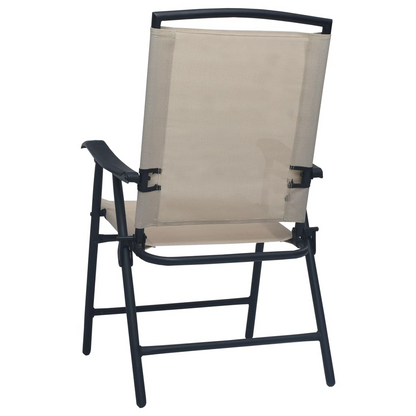  Texilene Cream Folding Garden Chairs 2 pcs