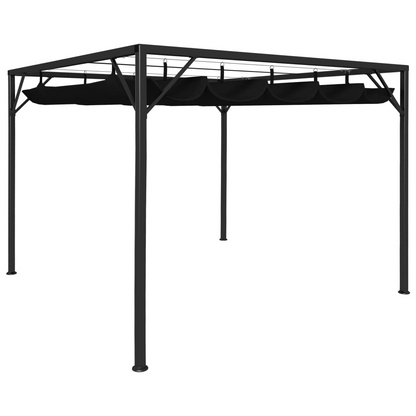 Anthracite Garden Gazebo with Retractable Roof