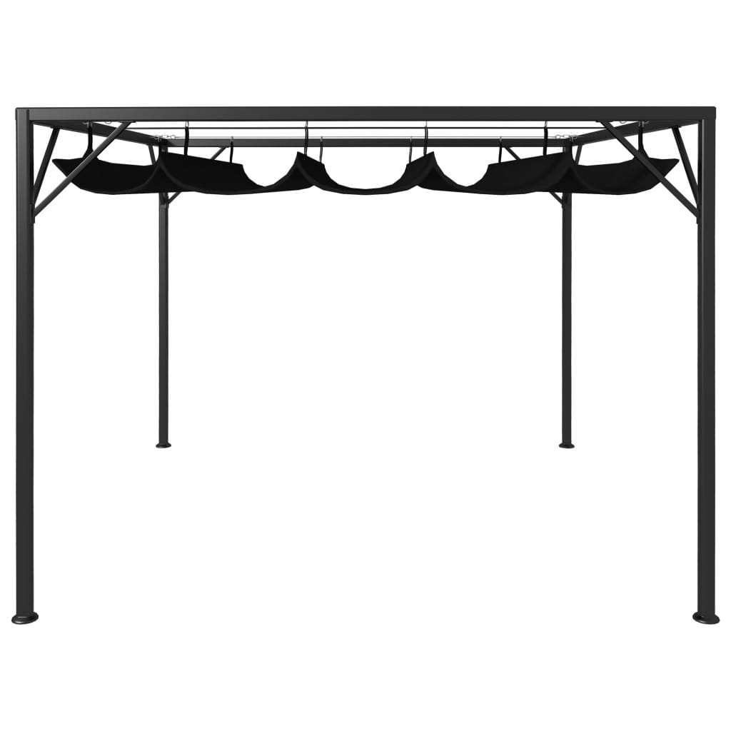 Anthracite Garden Gazebo with Retractable Roof