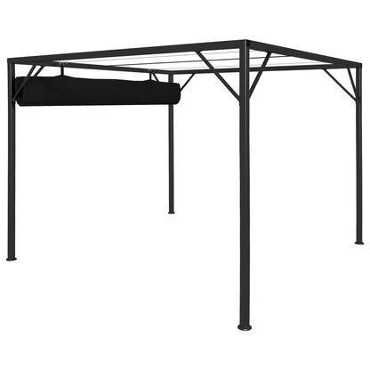 Anthracite Garden Gazebo with Retractable Roof