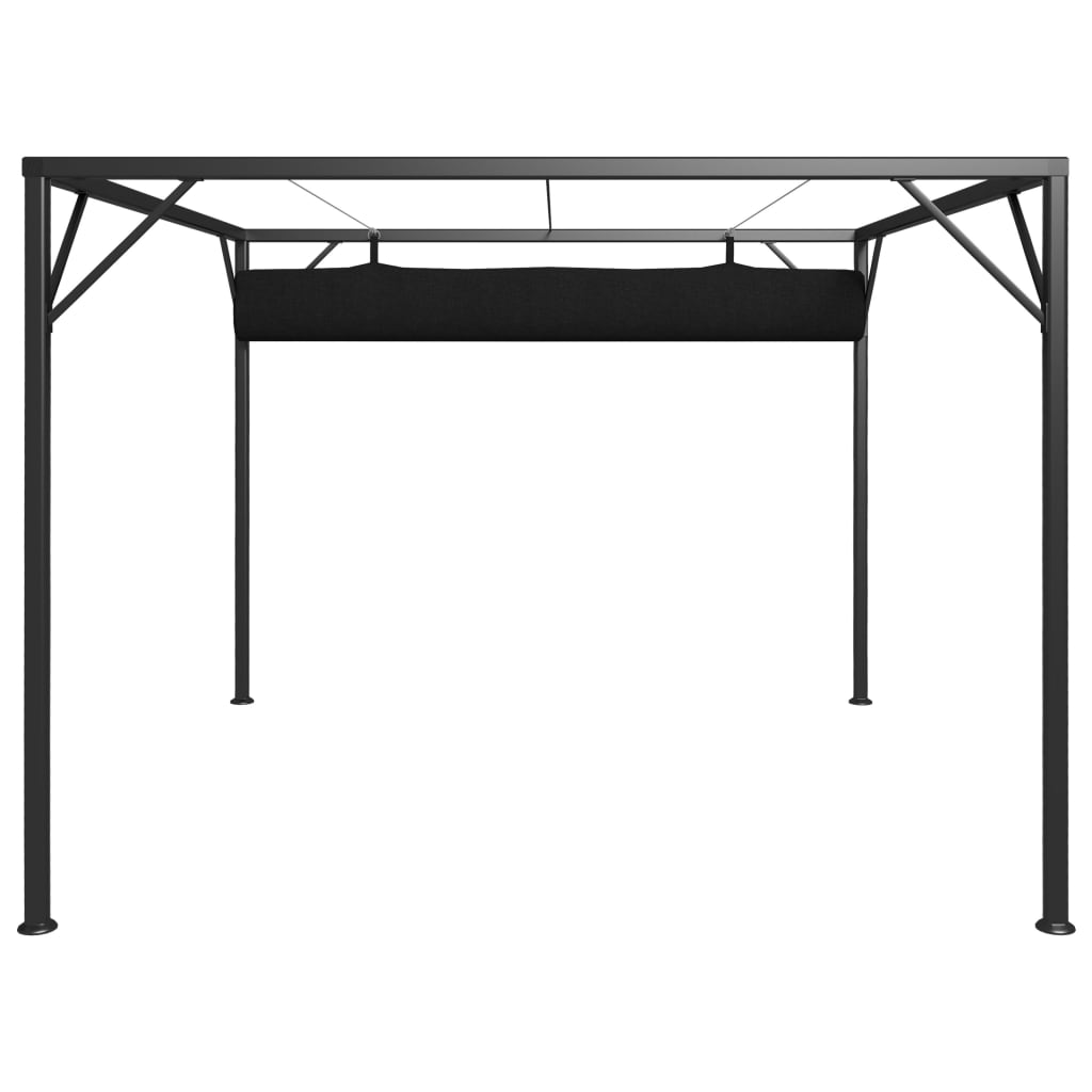 Anthracite Garden Gazebo with Retractable Roof