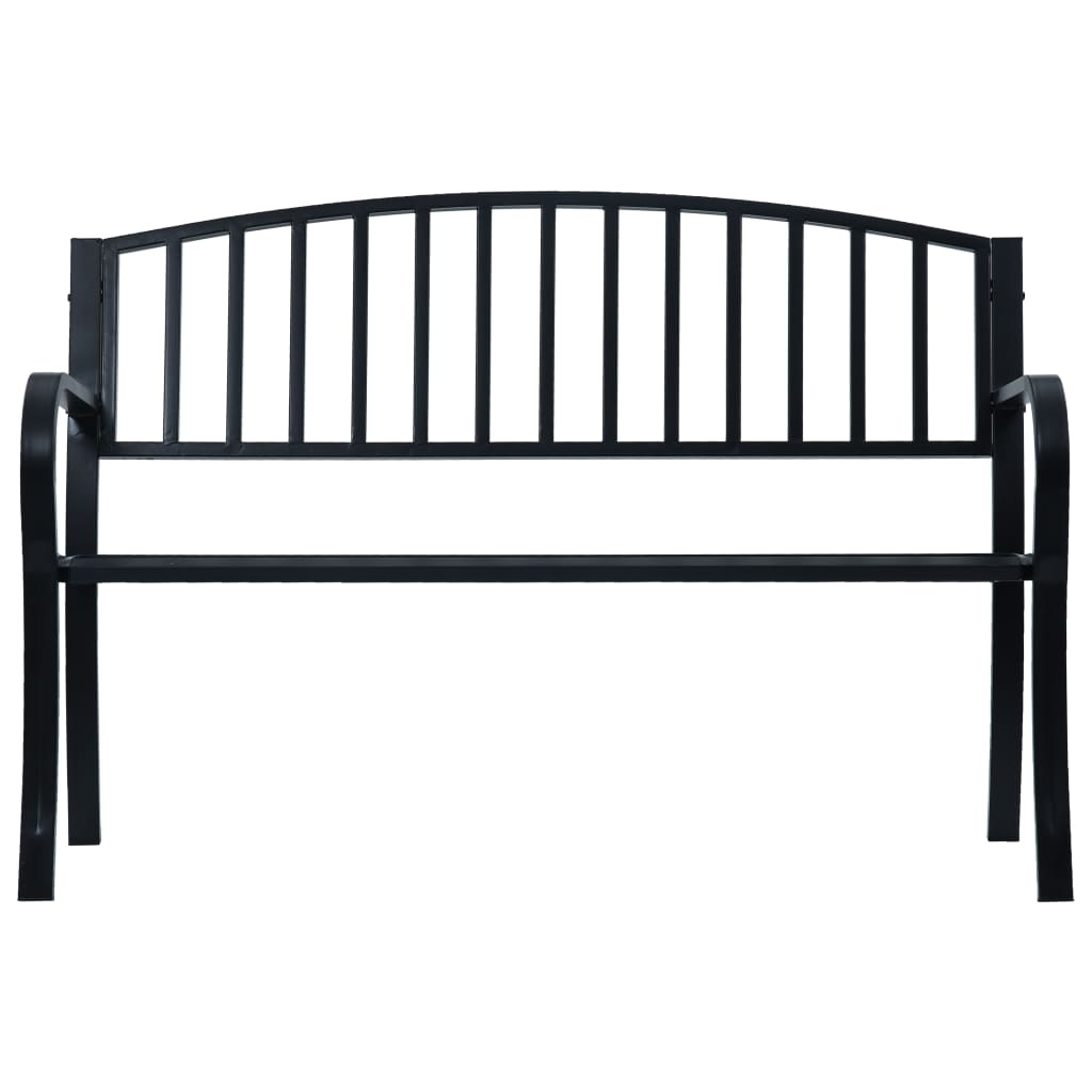 Black Steel Garden Bench 125 cm