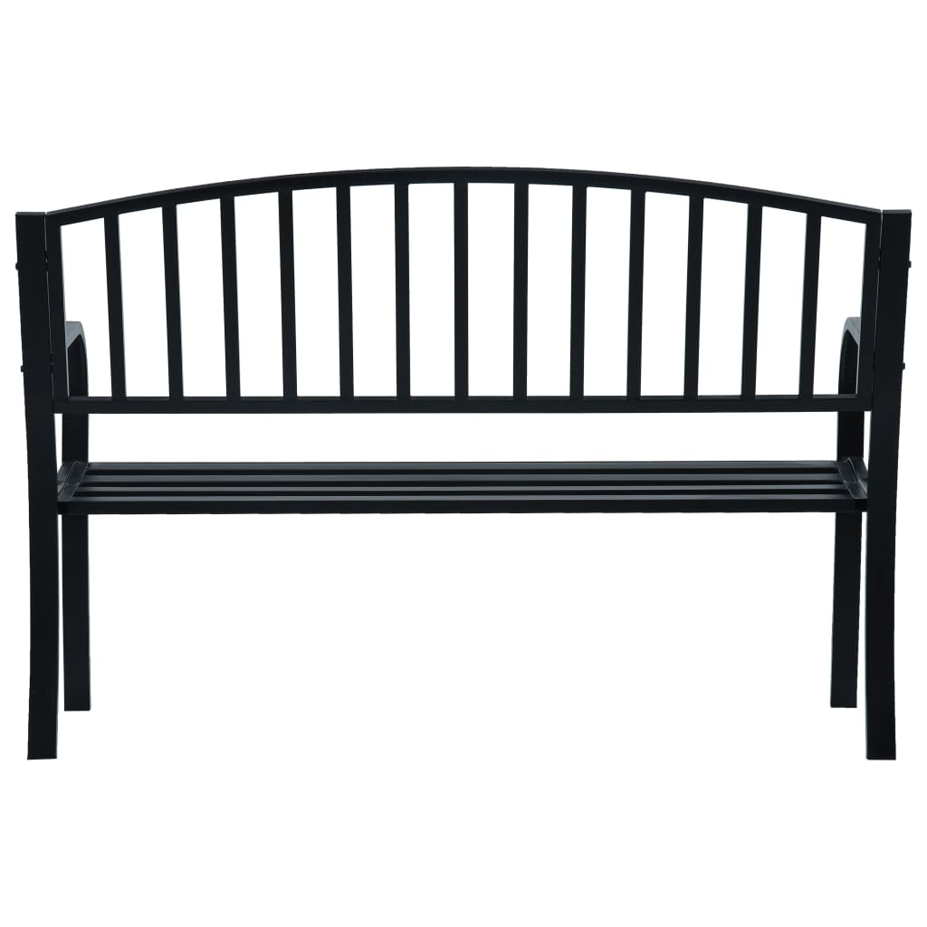 Black Steel Garden Bench 125 cm