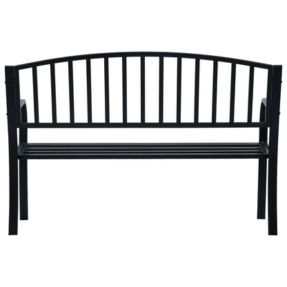 Black Steel Garden Bench 125 cm