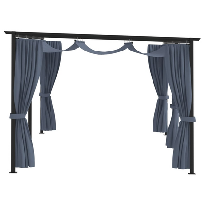 Anthracite Gazebo with Curtains