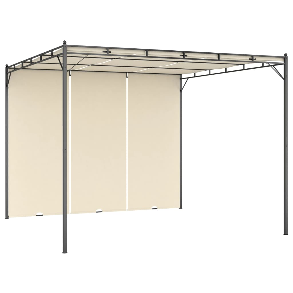 Cream Garden Gazebo with Side Curtain