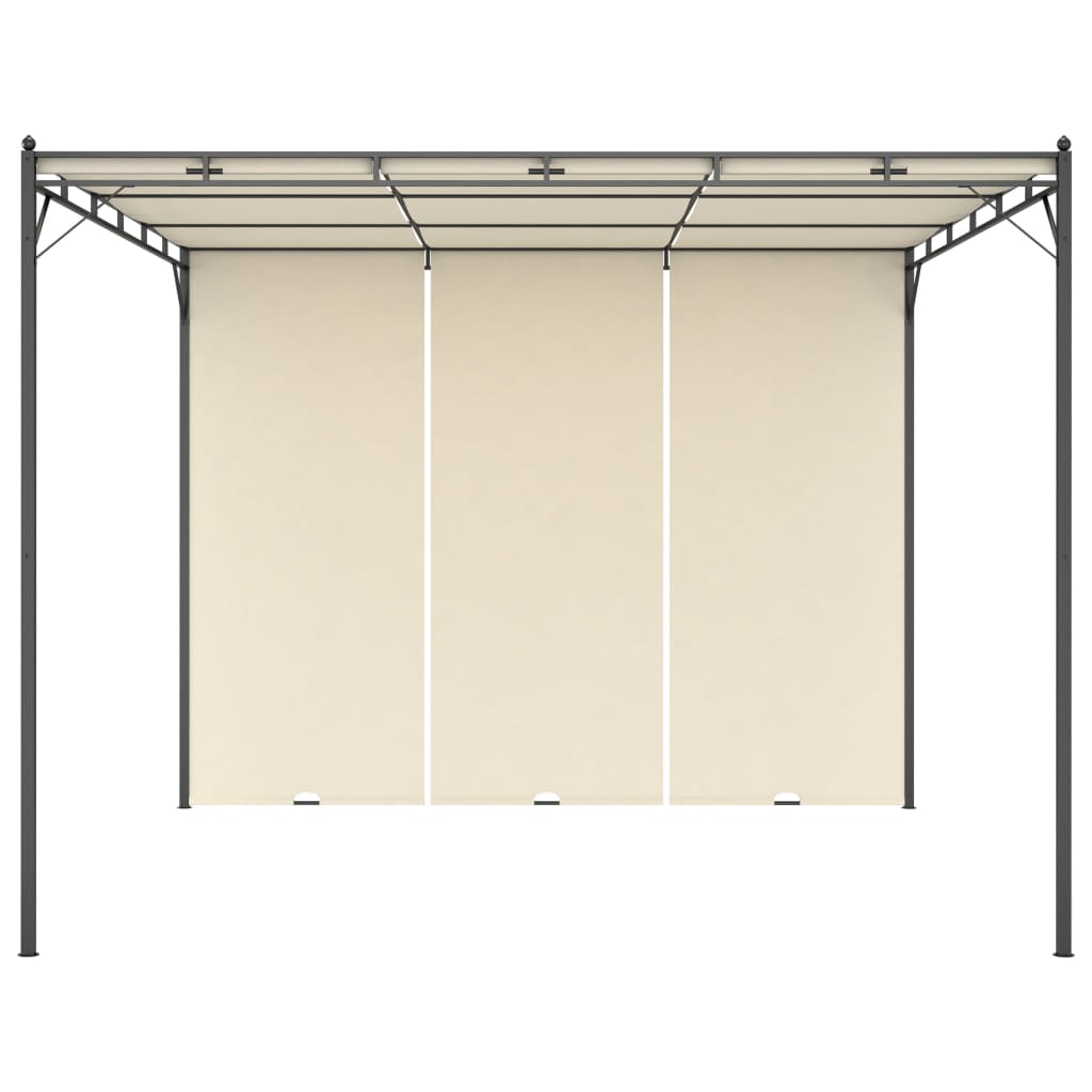 Cream Garden Gazebo with Side Curtain