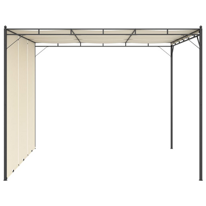 Cream Garden Gazebo with Side Curtain