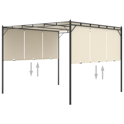 Cream Garden Gazebo with Side Curtain