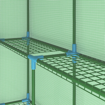 Steel Greenhouse with Shelves 143x143x195 cm