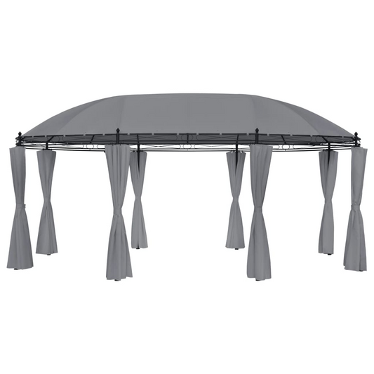 Anthracite Gazebo with Curtains