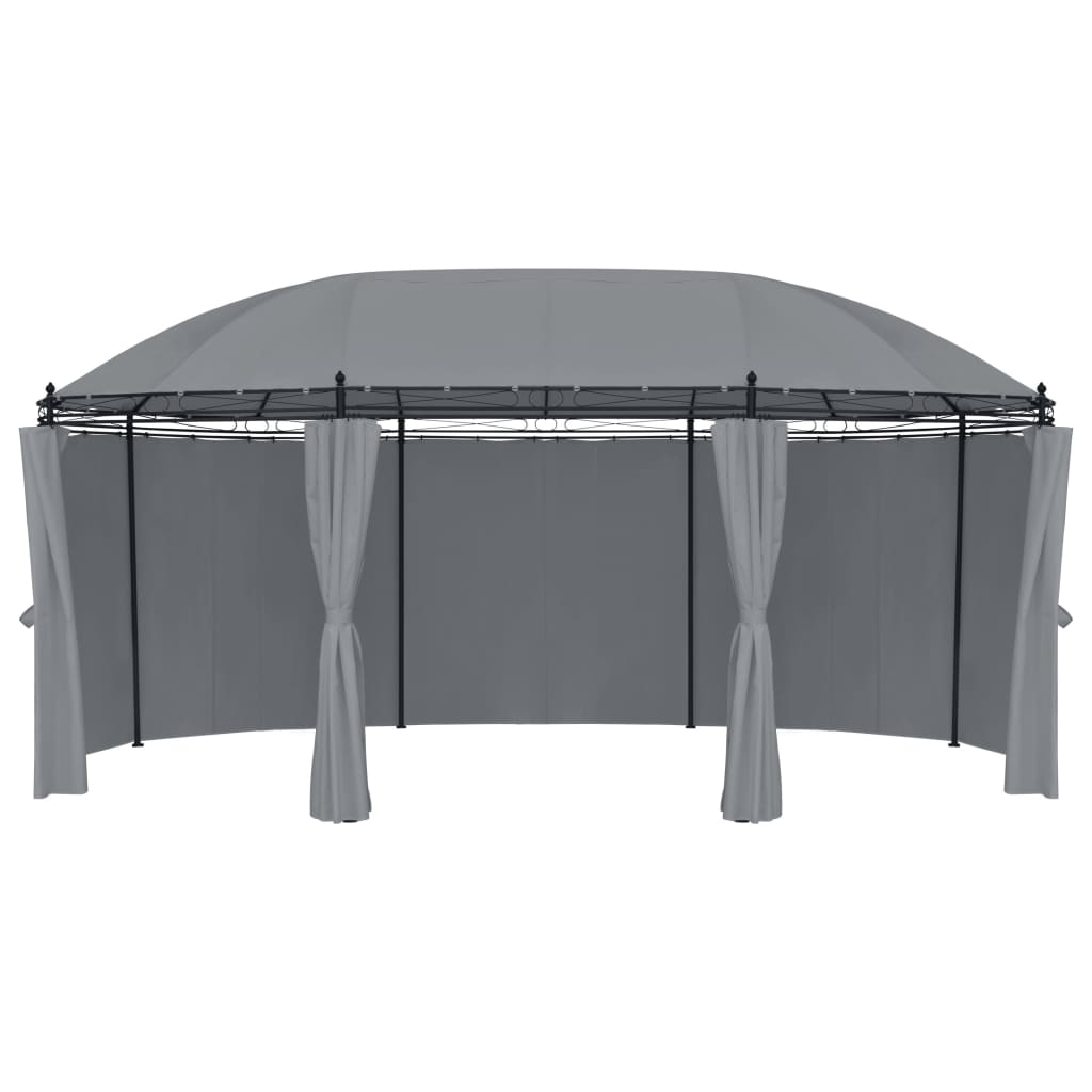 Anthracite Gazebo with Curtains