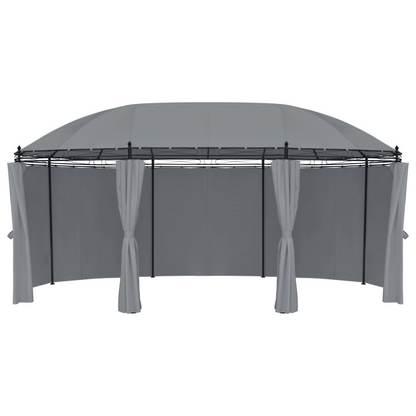 Anthracite Gazebo with Curtains