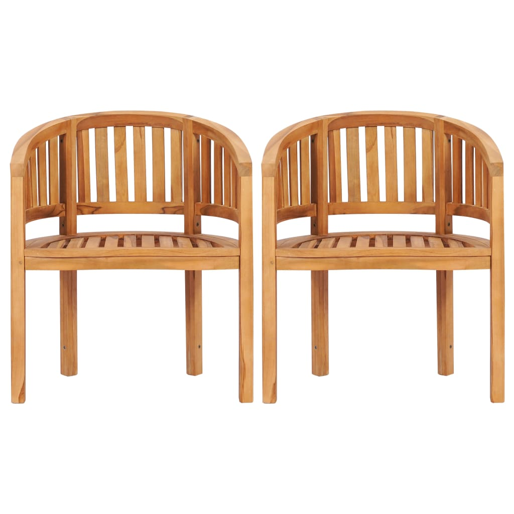  Solid Teak Wood Banana Chairs 2 pcs