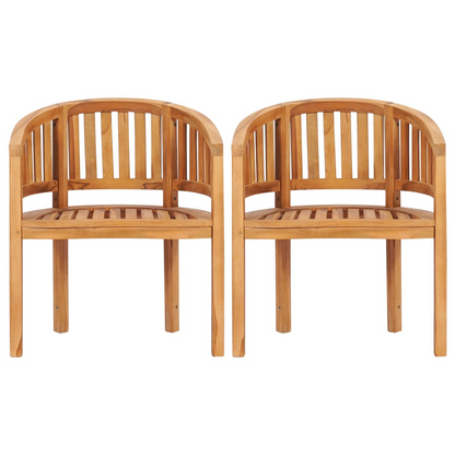  Solid Teak Wood Banana Chairs 2 pcs