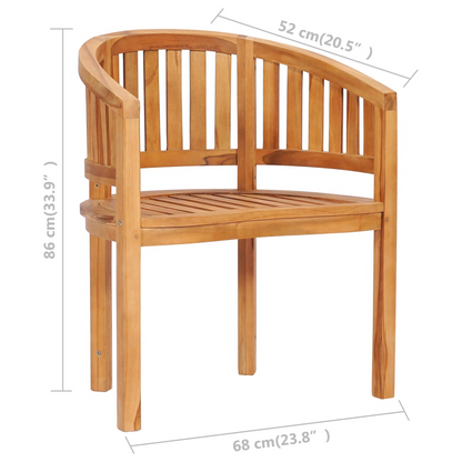  Solid Teak Wood Banana Chairs 2 pcs