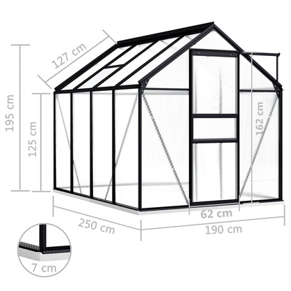 Aluminium Greenhouse with Base Frame 4.75 m²