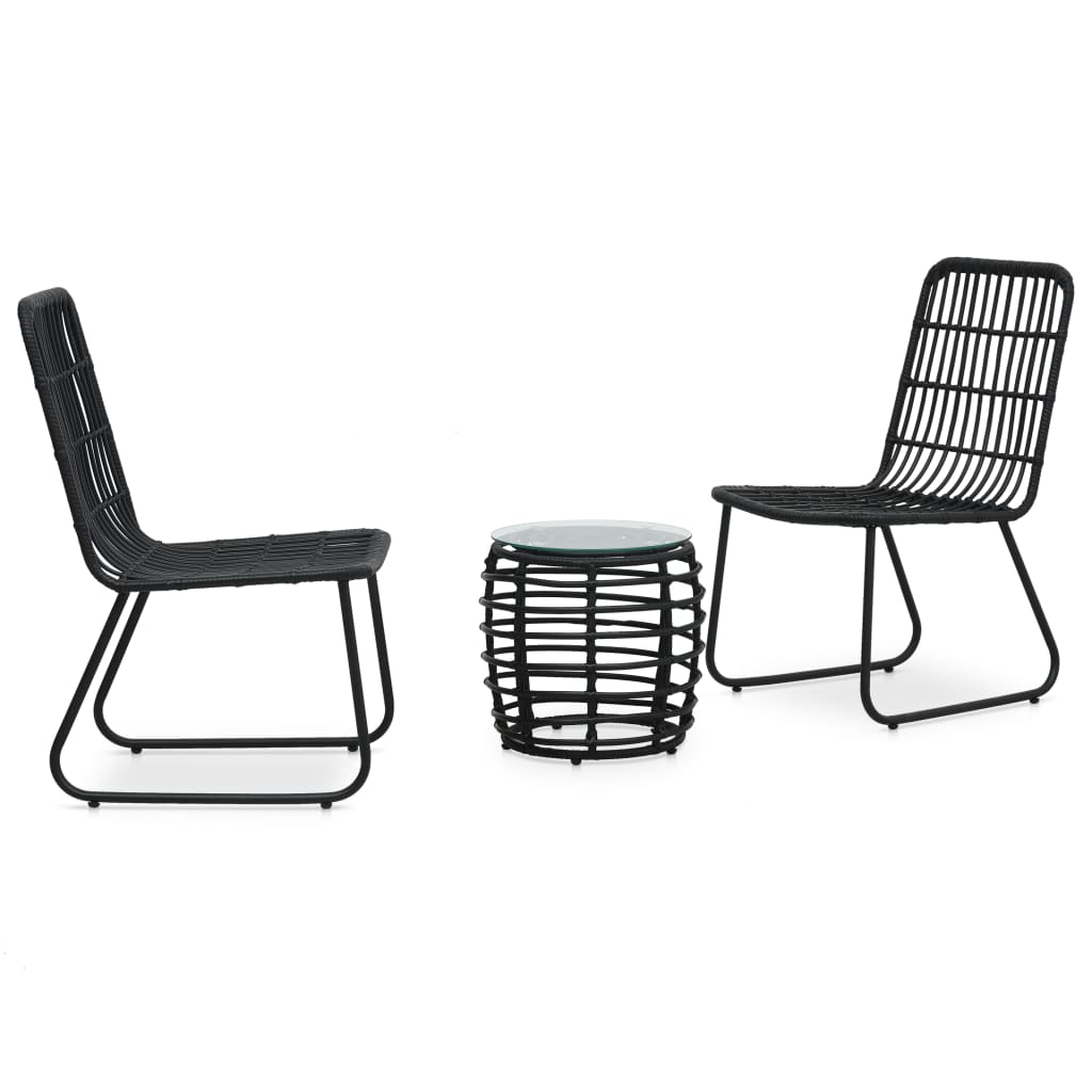 3 Piece Poly Rattan Bistro Set