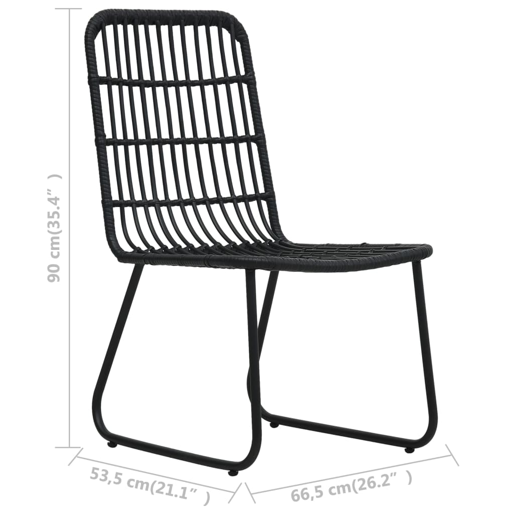 3 Piece Poly Rattan Bistro Set