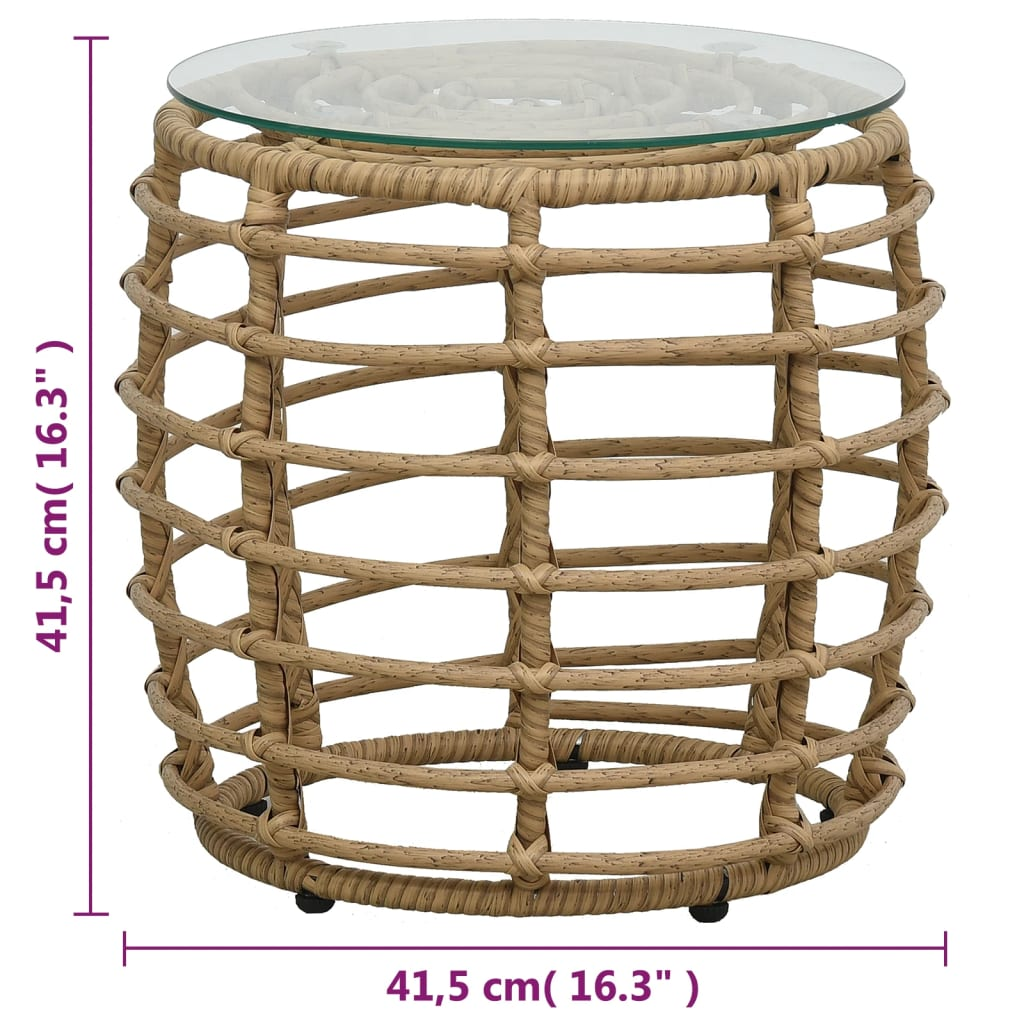 3 Piece Rattan Oak Bistro Set