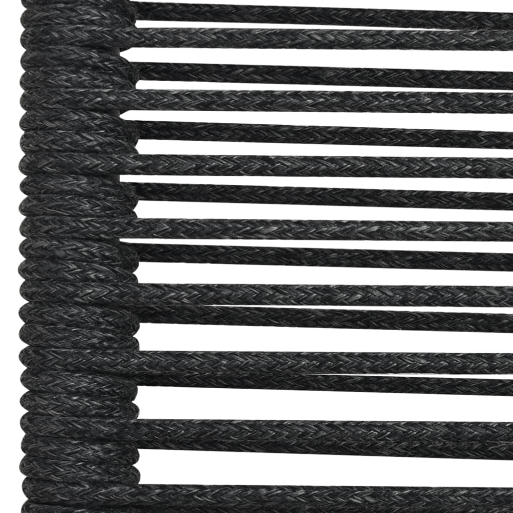 9 Piece Cotton Rope and Black Steel Outdoor Dining Set 