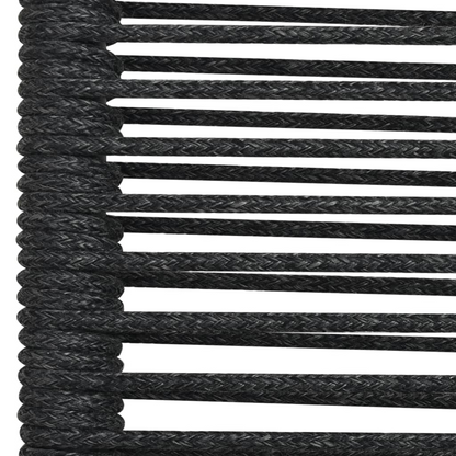 9 Piece Cotton Rope and Black Steel Outdoor Dining Set 