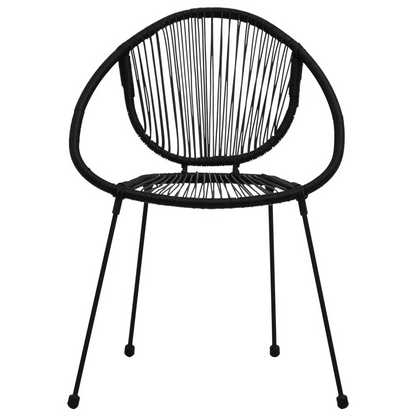  3 Piece Black PVC Rattan Bistro Set