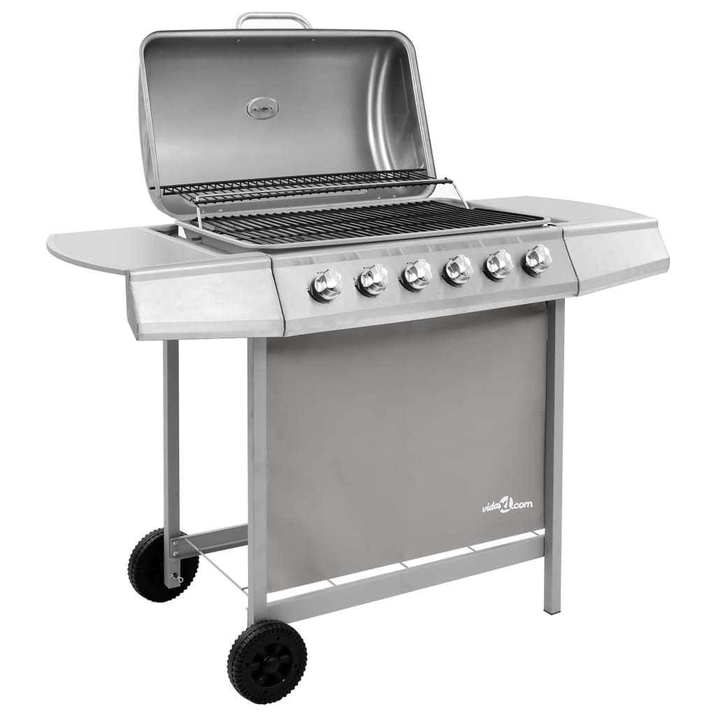 Gas BBQ Grill with 6 Burners Silver