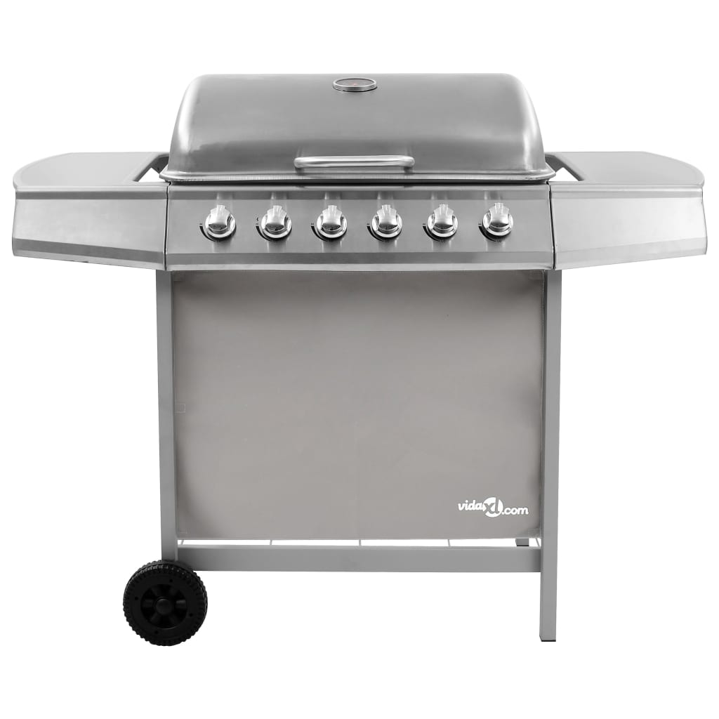 Gas BBQ Grill with 6 Burners Silver