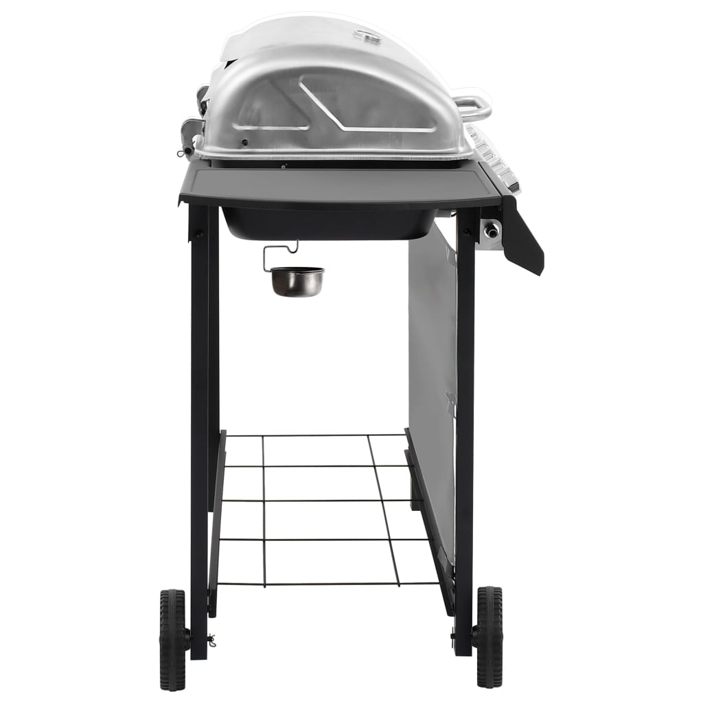 Gas BBQ Grill with 6 Burners Black and Silver