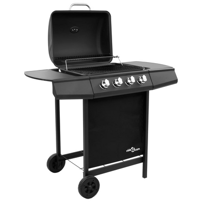 Gas BBQ Grill with 4 Burners Black