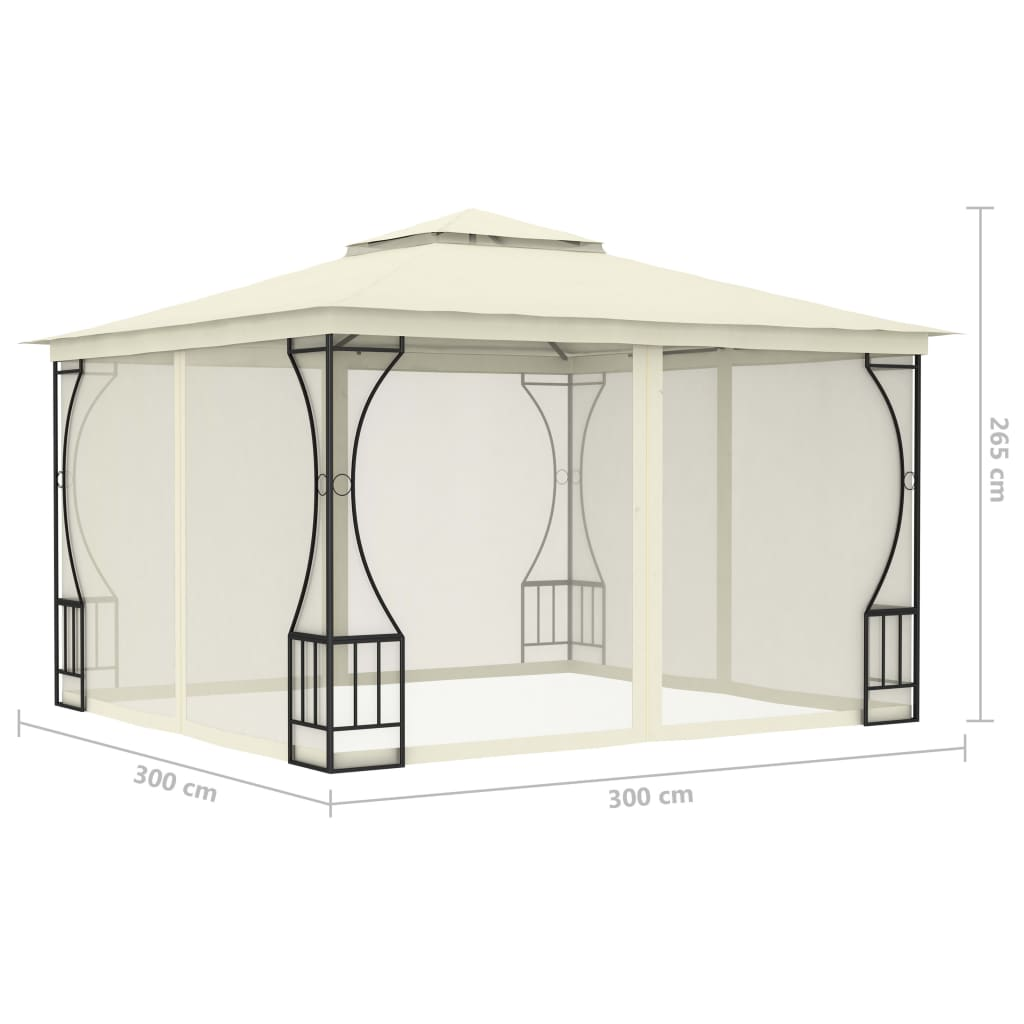 Cream Gazebo with Nets