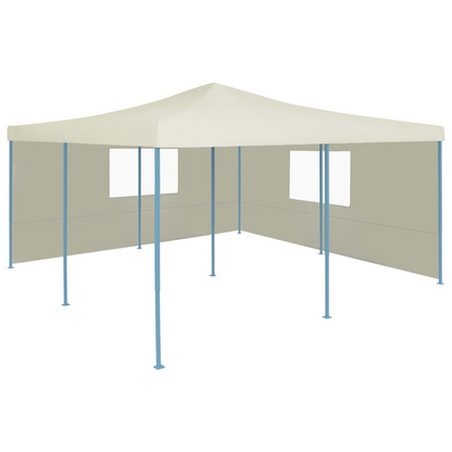 Cream Folding Gazebo with 2 Sidewalls