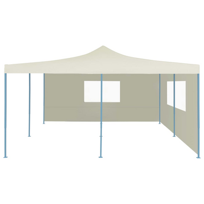 Cream Folding Gazebo with 2 Sidewalls