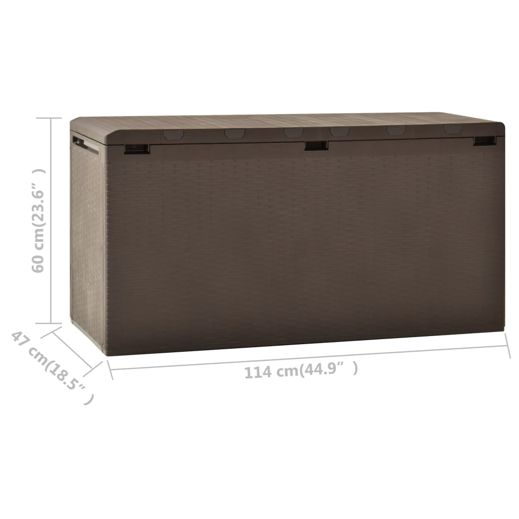  Brown Garden Storage Box 114x47x60 cm