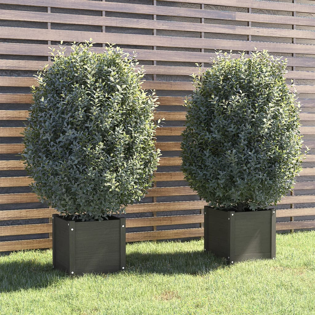 Set of 2 Grey Garden Planters | Jscapes Home and Garden