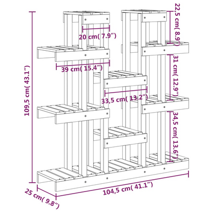  Grey Solid Pine Wood Plant Stand