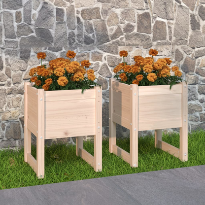 Set of 2 Solid Pine Wood Planters | Jscapes Home and Garden