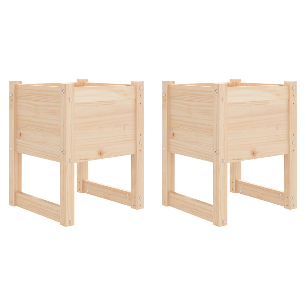 Set of 2 Solid Pine Wood Planters | Jscapes Home and Garden