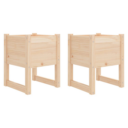 Set of 2 Solid Pine Wood Planters | Jscapes Home and Garden