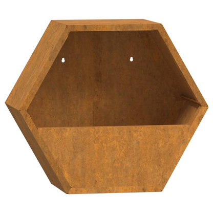 Set of 2 Corten Steel Wall Planters | Jscapes Home and Garden