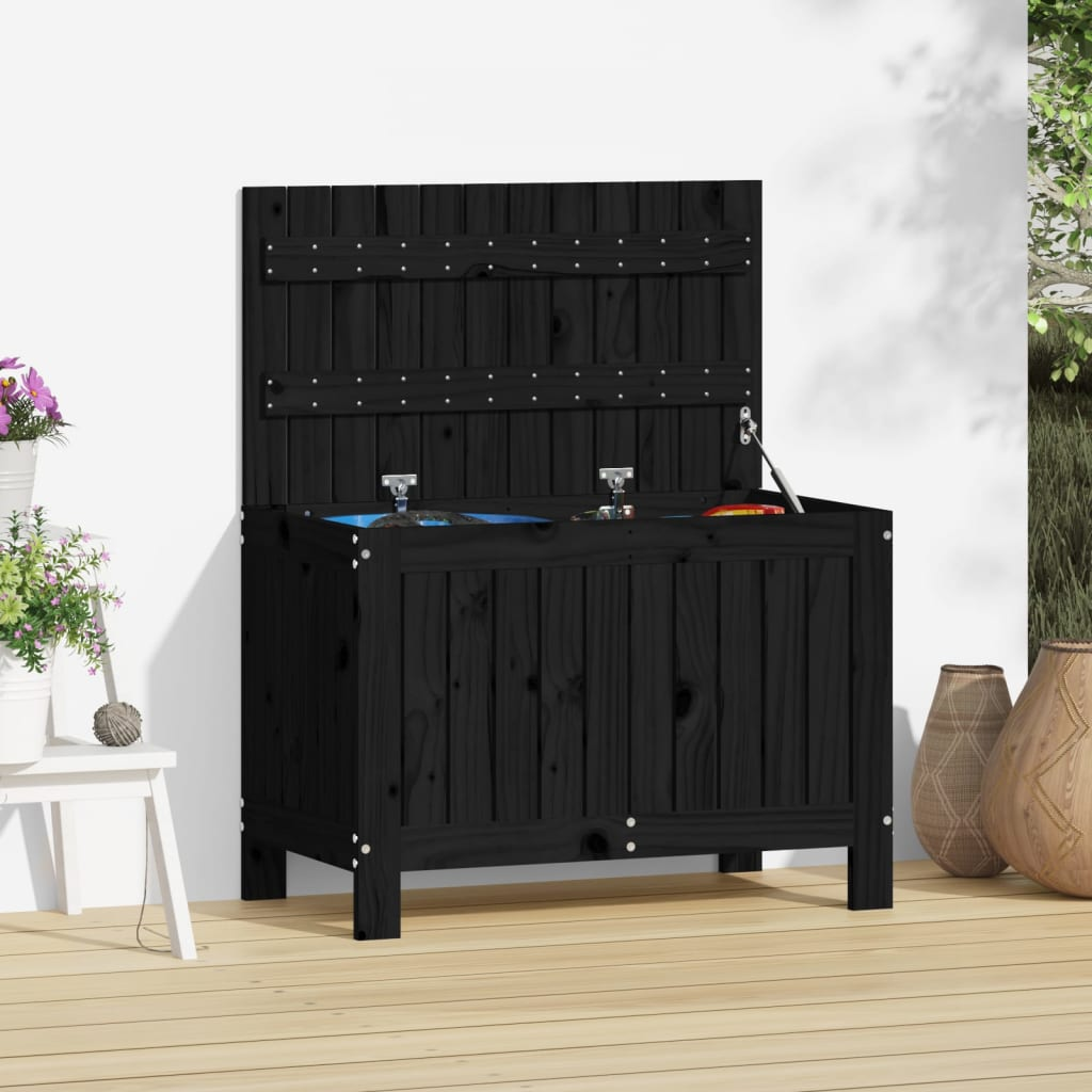 Black Garden Storage Box 76x42.5x54 cm 