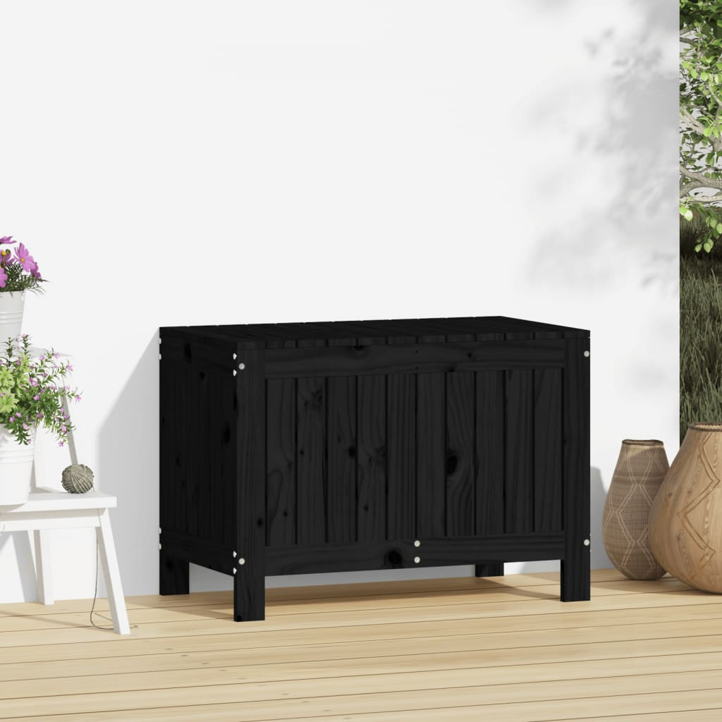 Black Garden Storage Box 76x42.5x54 cm 