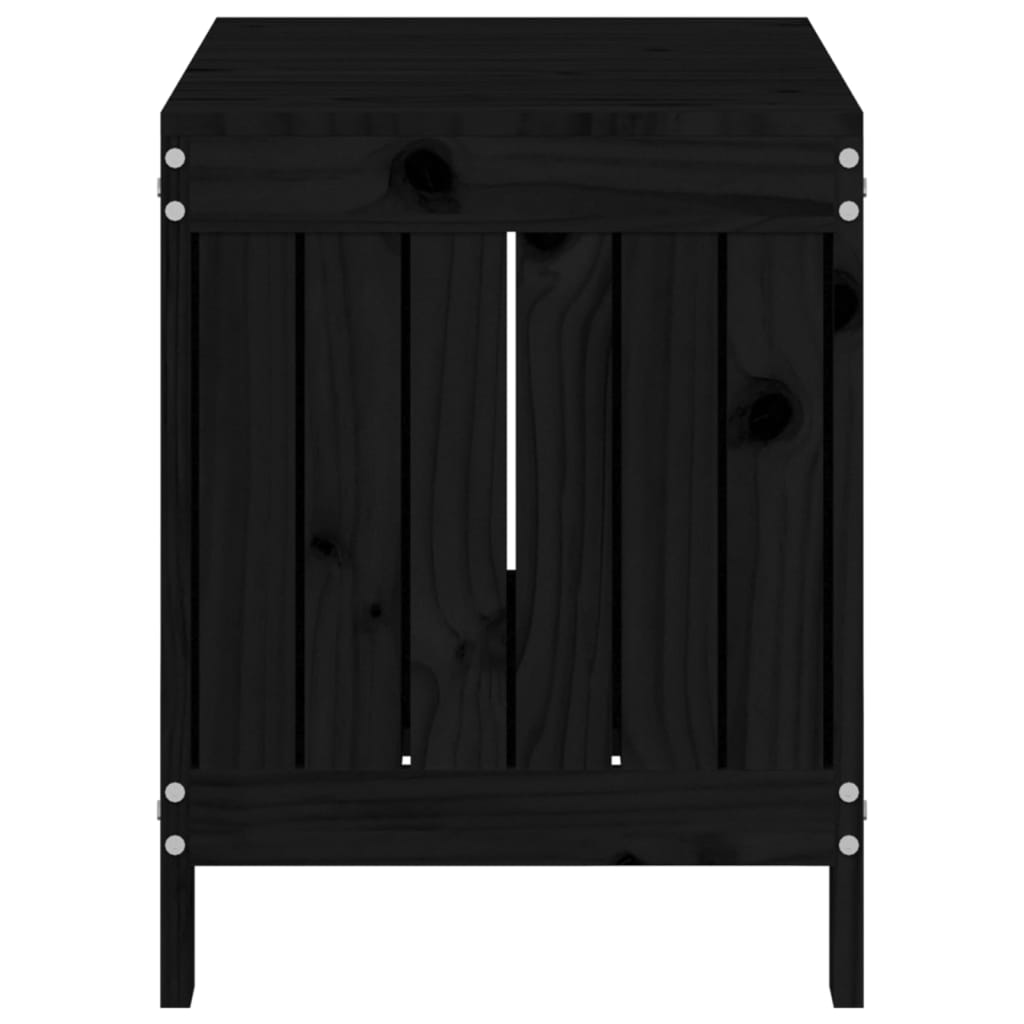 Black Garden Storage Box 76x42.5x54 cm 