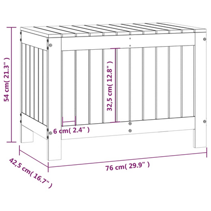 Black Garden Storage Box 76x42.5x54 cm 