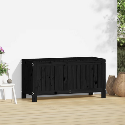  Black Solid Pine Garden Storage Box  108x42.5x54 cm