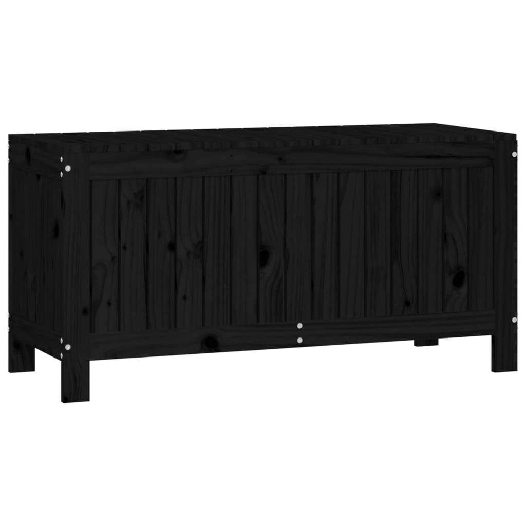  Black Solid Pine Garden Storage Box  108x42.5x54 cm