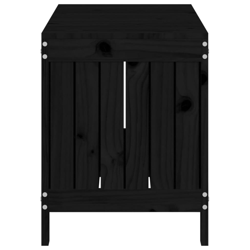  Black Solid Pine Garden Storage Box  108x42.5x54 cm